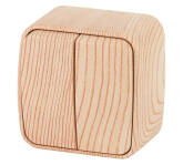 Выключатель ЭРА Intro Polo 3-104-11 двухклавишный сосна ОУ 10A 250В IP20