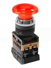 Кнопка Iek Гриб AELA-22 с подсветкой неон красная 1з+1р 240В
