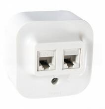 Розетка Legrand Quteo 782221 белая RJ11 + RJ4 IP20