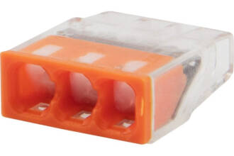 Экспресс-клемма с пастой REXANT СМК 2273-243, 3-проводная 0.5-2.5 мм², прозрачная, блистер (5 шт. /у