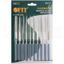Надфили алмазные FIT, ПВХ ручка, 3х140х50 мм, 10 шт