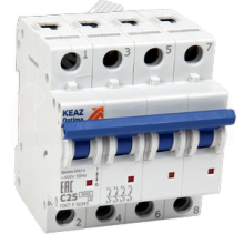 Выключатель автоматический четырехполюсный 25А C 6кА AC OptiDin BM63-4C25-УХЛ3