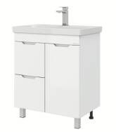 Тумба Onika Айленд 70 напольная, белая, с корзиной + Умывальник Адриана 70