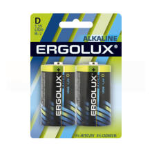 Батарейка Ergolux Alkaline D 21000mAh 2шт