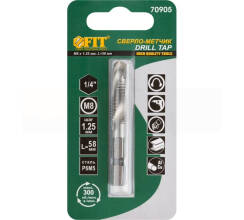 Сверло-метчик комбинированное метрическое быстрорежущая (hss) сталь Р6М5 М8х1,25мм 24/58мм