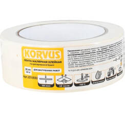 Лента малярная клейкая на крепированной бумаге Korvus 38ммх40м