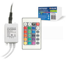 ULC-Q431 RGB BLACK Контроллер для управления светодиодными RGB лентами 12V, с пультом ДУ ИК, Volpe