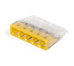 Клемма для 5-и медных(!) однопроволочных проводников сеч. до 2,5 мм кв. WAGO