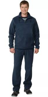 Костюм флисовый 260г/кв.м куртка, брюки темно-синий р.112-116/182-188