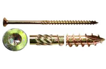 CS 08240 шуруп с/нарез. д/дерева, потай 8х240(100шт.) Желтый цинк ТХ40