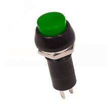 Выключатель-кнопка 250V 1А (2с) ON-OFF зеленая (PBS-11А)REXANT 