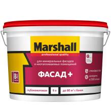 Краска фасадная акриловая Marshall Фасад Плюс бесцветная BC 9л