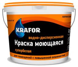 Краска латексная Krafor Интерьерная супербелая 14кг