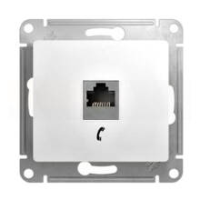 Розетка Schneider Electric Glossa белая RJ11 IP20