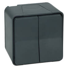 Переключатель Schneider Electric Mureva Styl двухклавишный антрацит 10А IP55