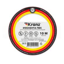 Изолента ПВХ 0,13х15 мм, 10 м, красная (10 шт/уп) KRANZ