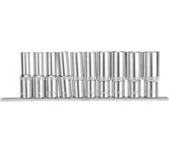 Набор удлиненных торцевых головок 1/2, шестигранные, CrV, 10 шт., 10-22мм REXANT