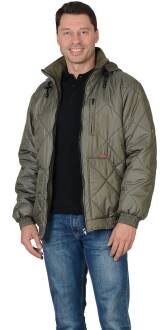 Куртка Сириус Прага Люкс мужская с капюшоном, оливковая размер 96-100/182-188 