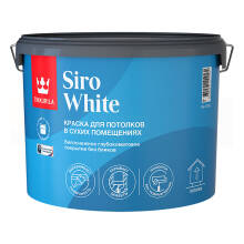 Краска для потолков Tikkurila Siro White глубокоматовая база A белая 9 л
