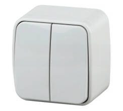 Выключатель ЭРА Intro Polo 3-104-01 двухклавишный белый ОУ 10A 250В IP20