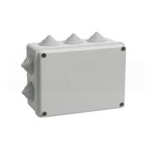 Коробка Iek КМ41242 распаячная для о/п (RAL7035, 10 гермовводов) белая 150х110х70мм IP55
