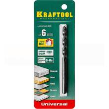 KRAFTOOL Hard, 6 х 100 мм, тв.сплав ВС5, сверло специальное по твёрдым материалам