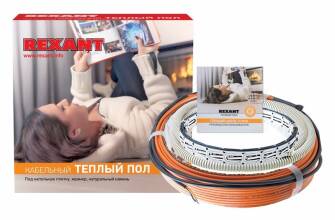 Тёплый пол Rexant RND двухжильный кабель двухжильный в стяжку 1200Вт 80м 7,5-10м2