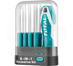 Отвертка со сменными насадками 9 шт.  8 в 1 TOTAL