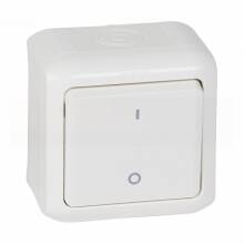 Выключатель Legrand Quteo 782309 одноклавишный двухполюсный белый 10А IP44