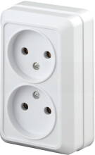 Розетка Эра Intro Quadro 2-203-01 белая 2 поста 250В 16А IP20