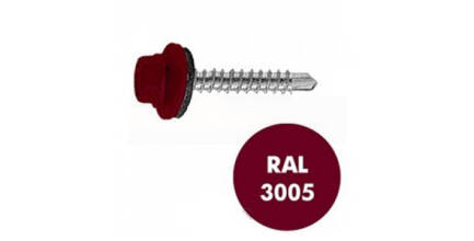 Саморез кровельный RAL 3005 винно-красный 5,5х25мм