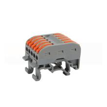 Клемма СМК 222-425D проходная 5-полюсная, (0,08-4 мм²) серая (20 шт./уп.)  REXANT