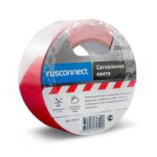 Лента сигнальная Rusconnect красно-белая клейкая основа 50х33мм