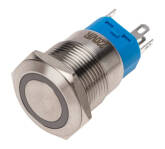 Кнопка  антивандальная Ø19 250В Фикс (5с) ON-OFF/OFF-ON подсв/красная  REXANT