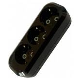 Колодка удлинителя 3-м с заземл. черн. Makel MGP2131