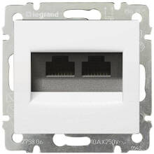 Розетка Legrand Valena 2-я 774231 белая RJ45 IP20