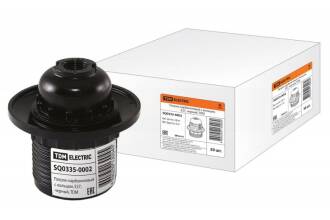 Патрон Tdm с кольцом карболитовый чёрный Е27