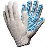 Перчатки х/б ПВХ пяти-нитка белый