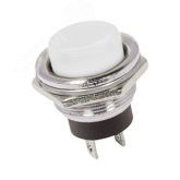 Выключатель-кнопка  металл 250V 3А (2с) (ON)-OFF  Ø16.2  белая  (RWD-306)  REXANT