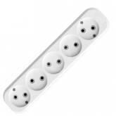 Колодка Universal E205 без заземления АВС-пластик белая 5 гнёзд 220В 16А IP20