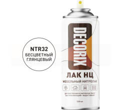 Аэрозольный ЛАК НЦ мебельный нитролак DECORIX, 520 мл, бесцветный глянцевый