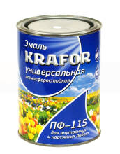 Эмаль Krafor ПФ-115 глянцевая белая 0,9кг