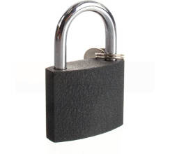 Замок навесной железный 50х40мм стальная дужка 7мм