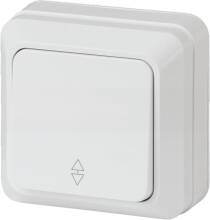 Переключатель Intro Quadro 2-103-01 одноклавишный 10А-250В, IP20, ОУ, белый
