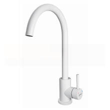 Смеситель Turdus Steel 22K White stone для кухни белый