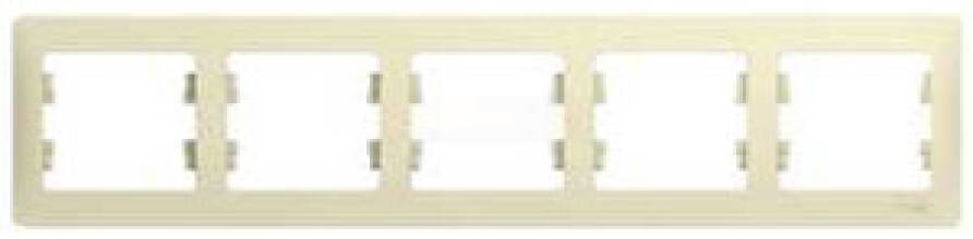 Рамка Schneider Electric Glossa горизонтальная бежевая 5 постов IP20