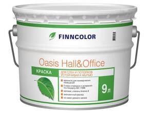 Краска водно-дисперсионная для стен и потолков Tikkurila Finncolor Oasis Hall&Office белая 9л
