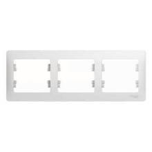 Рамка Schneider Electric Glossa горизонтальная белая 3 поста IP20