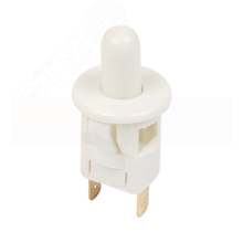 Выключатель-кнопка 250V 2.5А (2с) ON-(OFF)  Б/Фикс  белый  (PBS-19С2) (мебельная)  REXANT