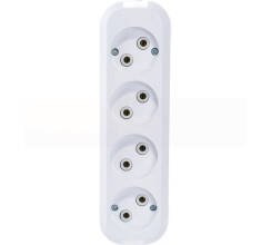Колодка удлинителя 4 гнезда без заземления